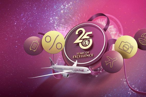 Qatar Airways-ն իր 25-ամյակի առթիվ առաջարկում է մինչեւ 25% զեղչ ավիատոմսերի համար